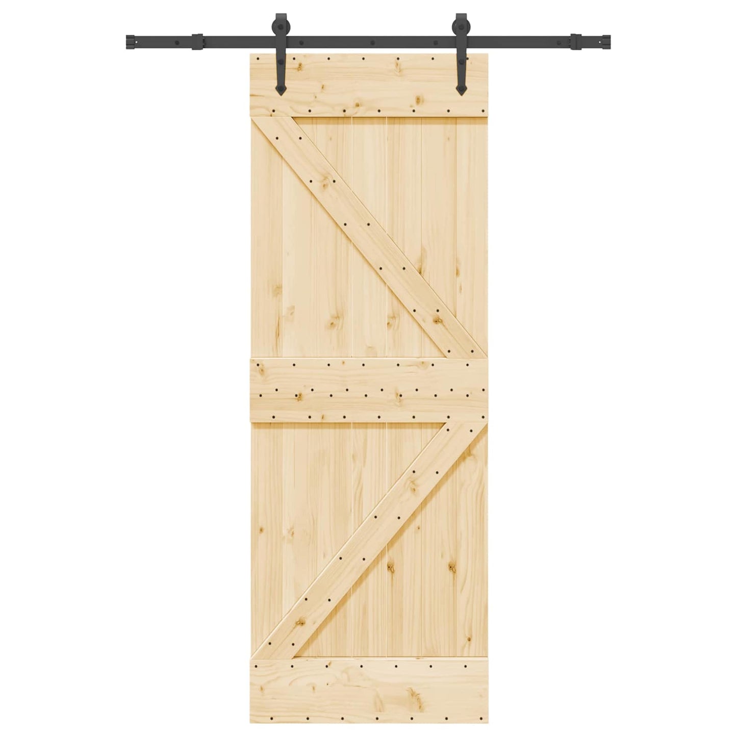 vidaXL Sliding Door NARVIK Natural and Black 70 x 210 cm (152.5 cm)