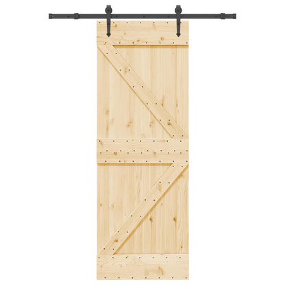 vidaXL Sliding Door NARVIK Natural and Black 70 x 210 cm (152.5 cm)