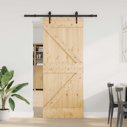 vidaXL Sliding Door NARVIK Natural and Black 85 x 210 cm (152.5 cm)