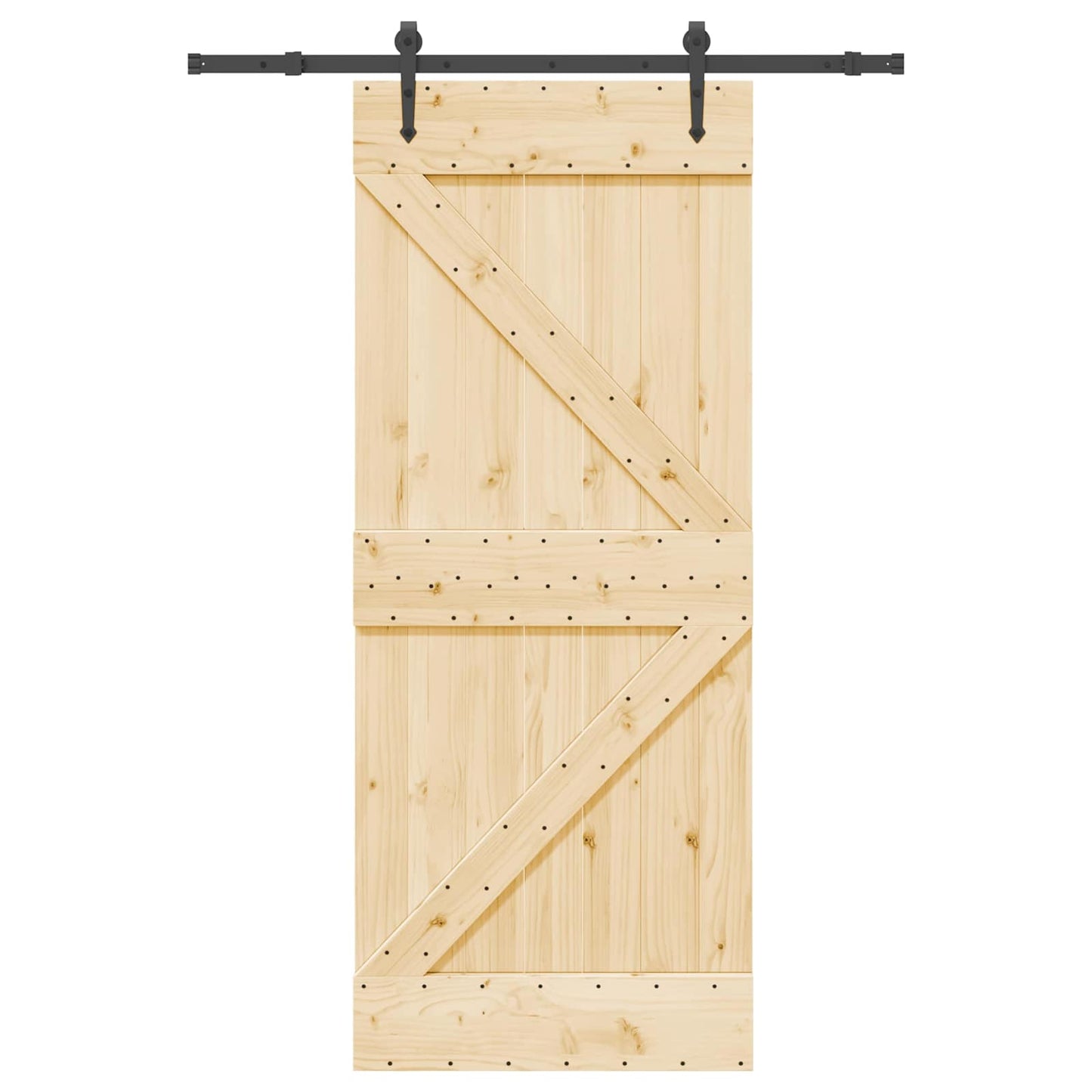 vidaXL Sliding Door NARVIK Natural and Black 85 x 210 cm (152.5 cm)