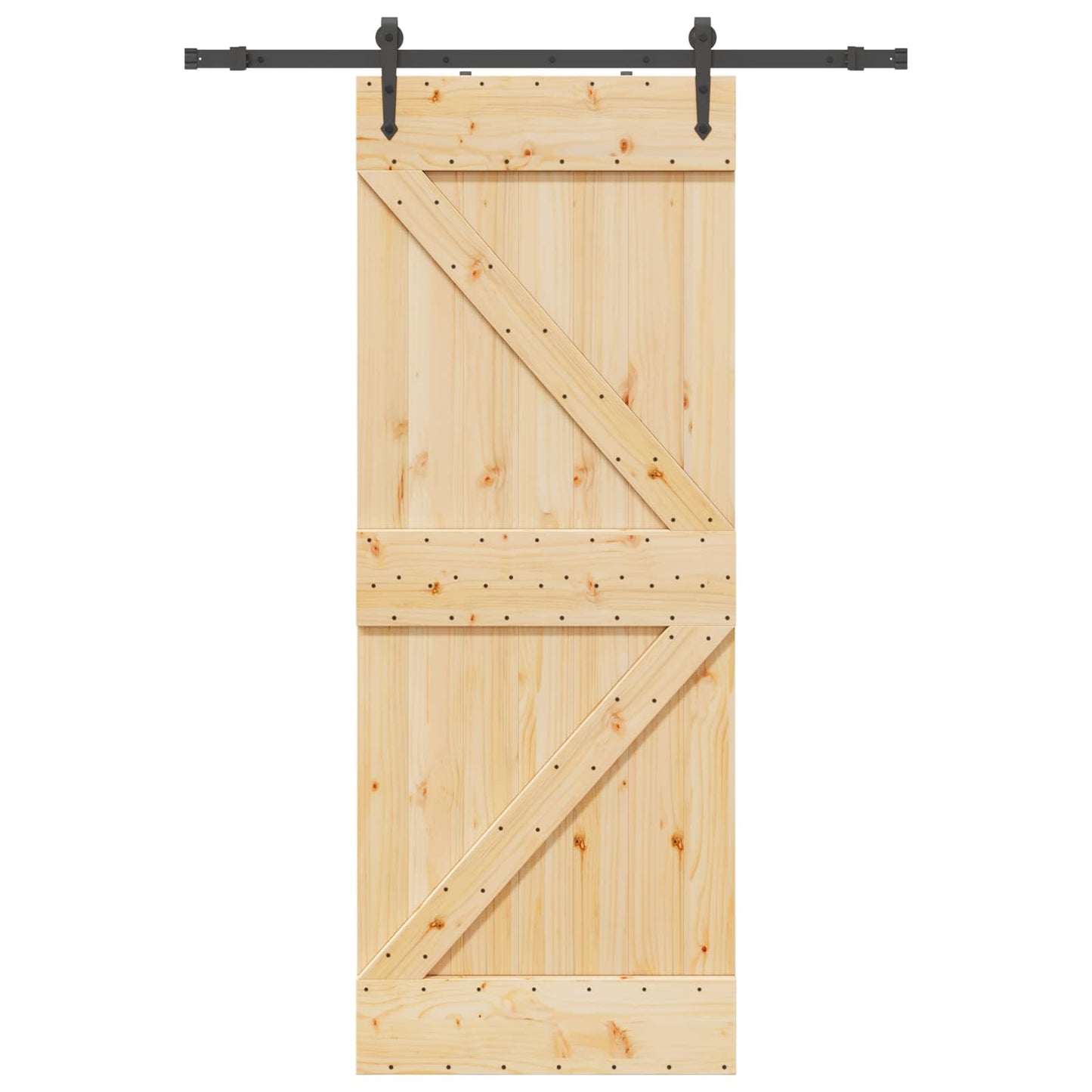 vidaXL Sliding Door NARVIK Natural and Black 80 x 210 cm (152.5 cm)
