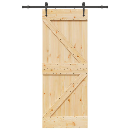 vidaXL Sliding Door NARVIK Natural and Black 80 x 210 cm (152.5 cm)