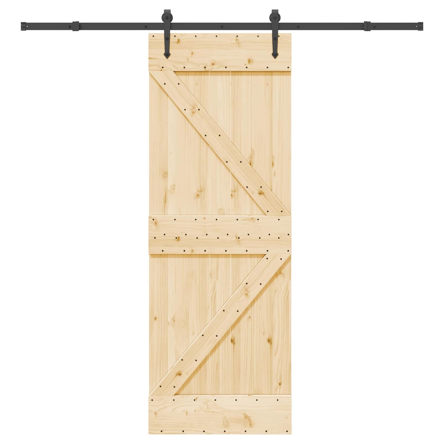 vidaXL Sliding Door NARVIK Natural and Black 70 x 210 cm (213.5 cm)