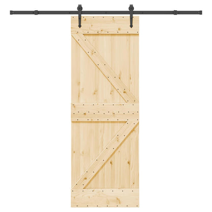 vidaXL Sliding Door NARVIK Natural and Black 70 x 210 cm (213.5 cm)
