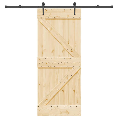 vidaXL Sliding Door NARVIK Natural and Black 85 x 210 cm (213.5 cm)