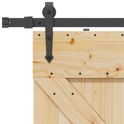 vidaXL Sliding Door NARVIK Natural and Black 80 x 210 cm (213.5 cm)
