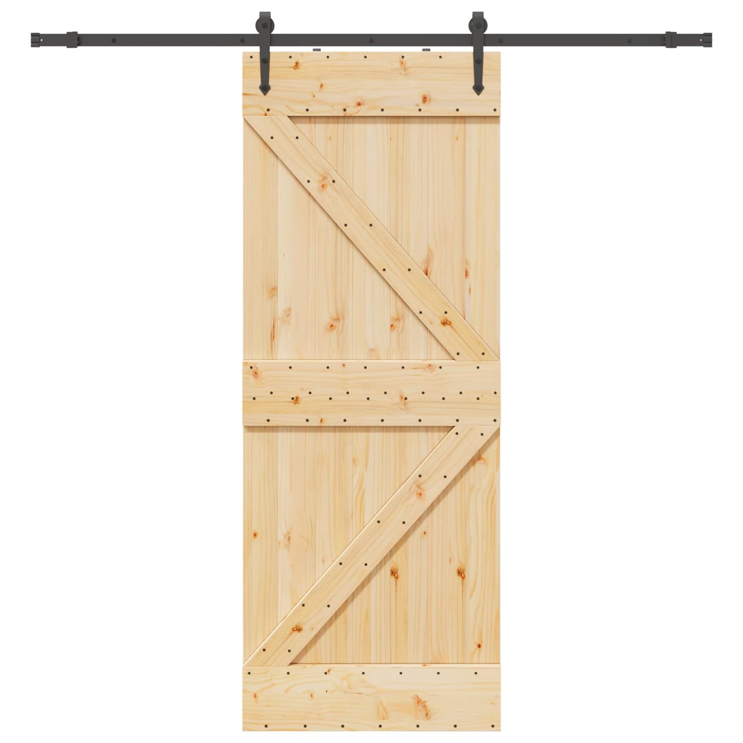 vidaXL Sliding Door NARVIK Natural and Black 80 x 210 cm (213.5 cm)