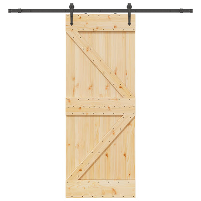 vidaXL Sliding Door NARVIK Natural and Black 80 x 210 cm (213.5 cm)