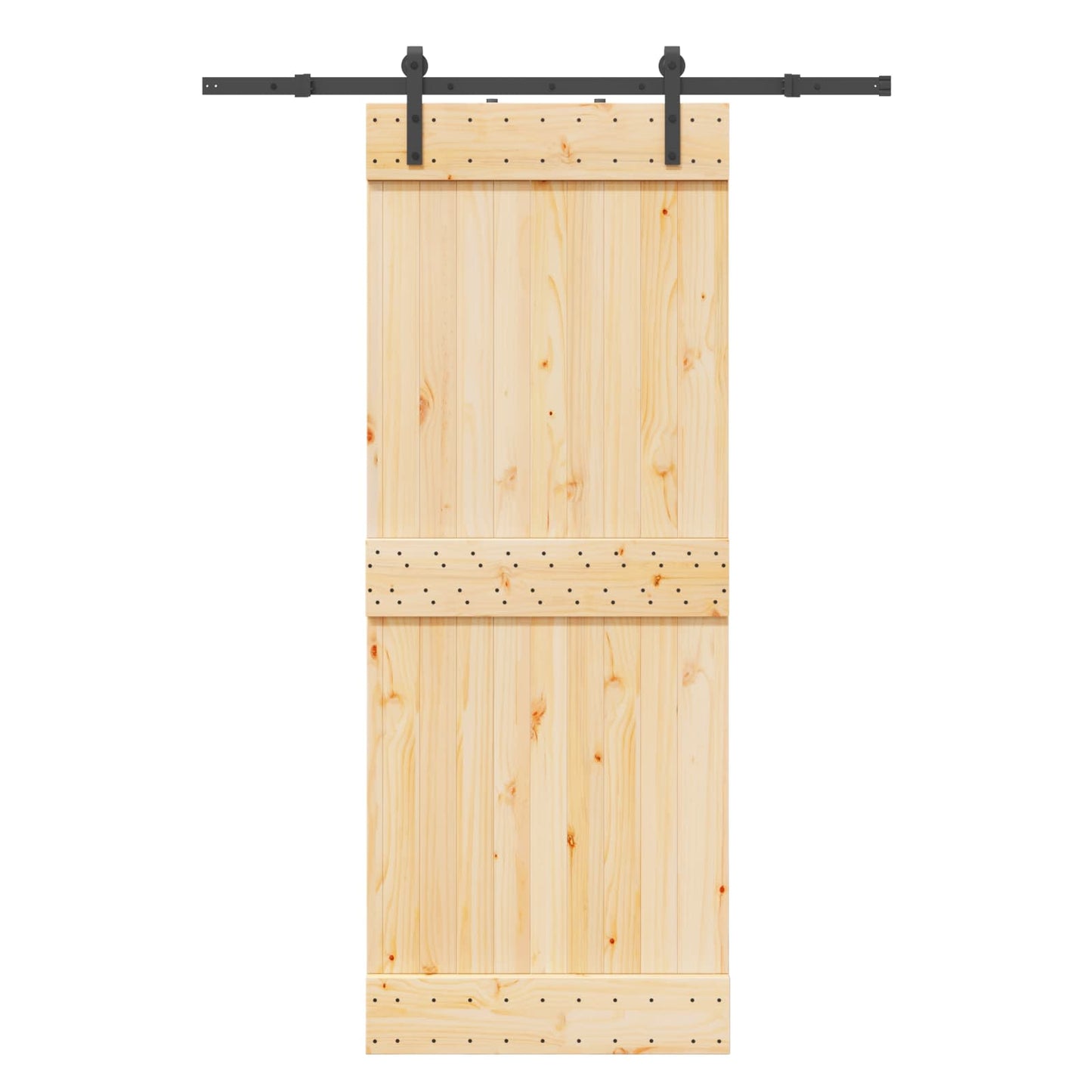 vidaXL Sliding Door NARVIK Natural and Black 80 x 210 cm (152.5 cm)