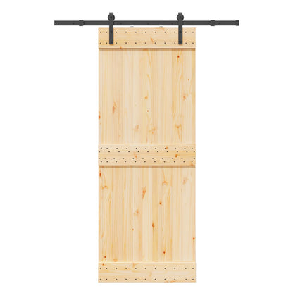 vidaXL Sliding Door NARVIK Natural and Black 80 x 210 cm (152.5 cm)