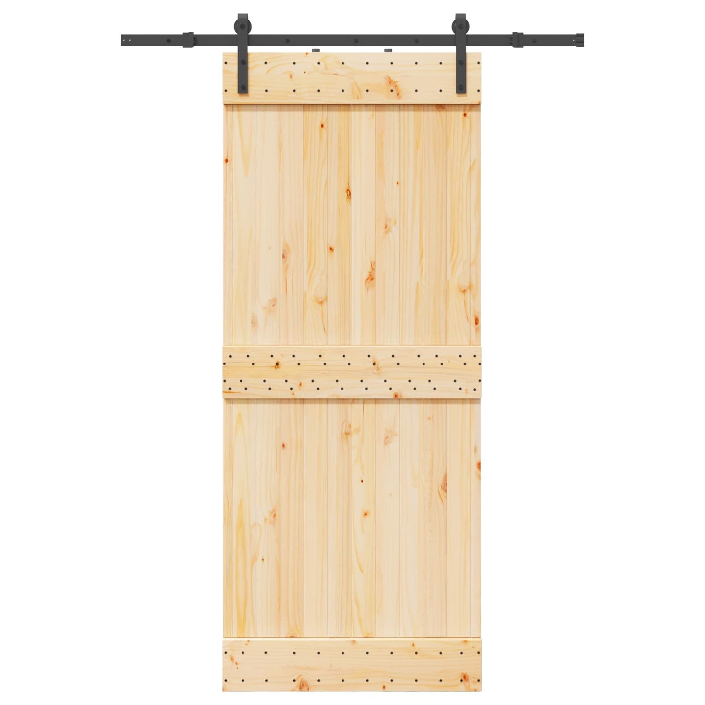 vidaXL Sliding Door NARVIK Natural and Black 85 x 210 cm (152.5 cm)