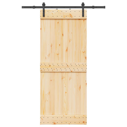 vidaXL Sliding Door NARVIK Natural and Black 85 x 210 cm (152.5 cm)