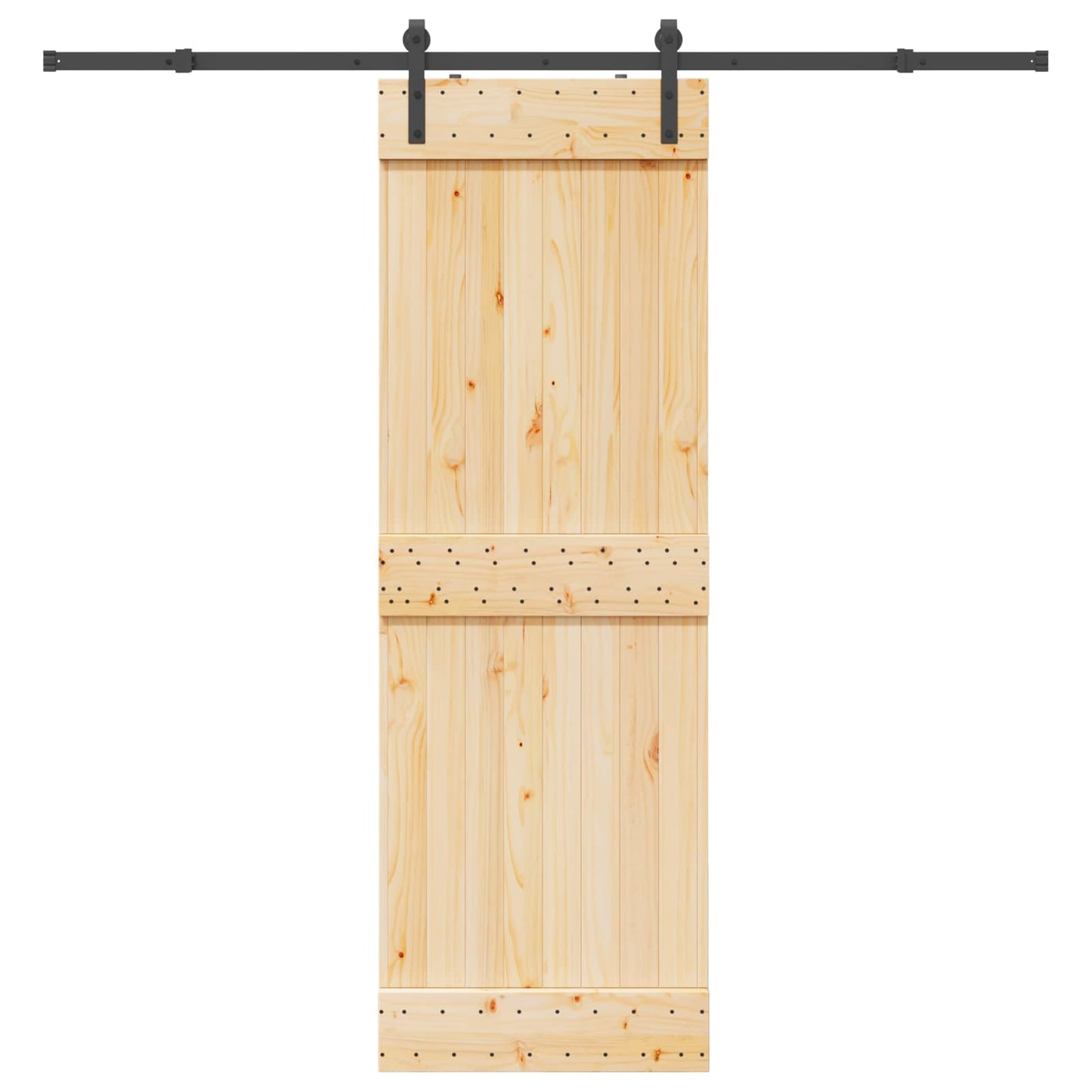 vidaXL Sliding Door NARVIK Natural and Black 70 x 210 cm (213.5 cm)