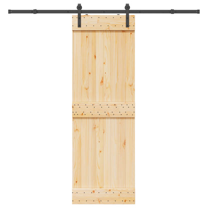vidaXL Sliding Door NARVIK Natural and Black 70 x 210 cm (213.5 cm)