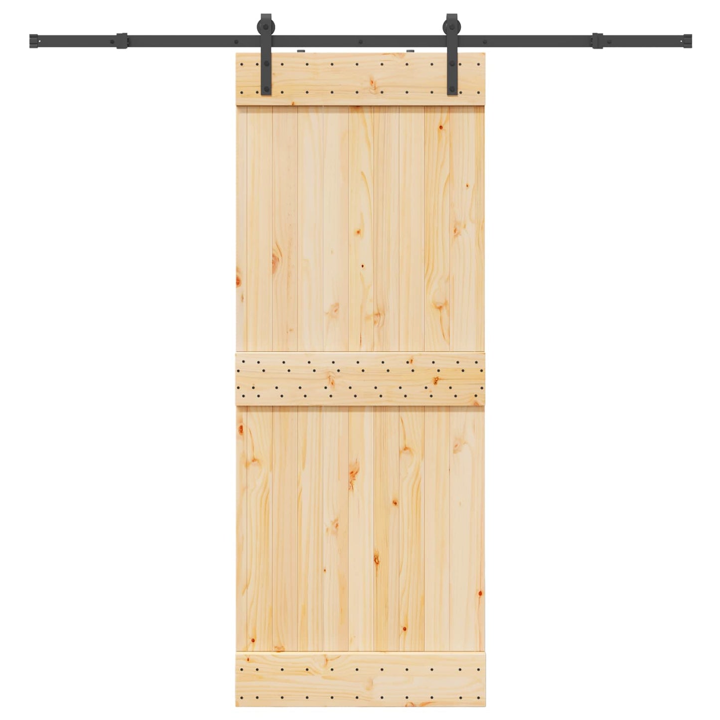 vidaXL Sliding Door NARVIK Natural and Black 80 x 210 cm (213.5 cm)