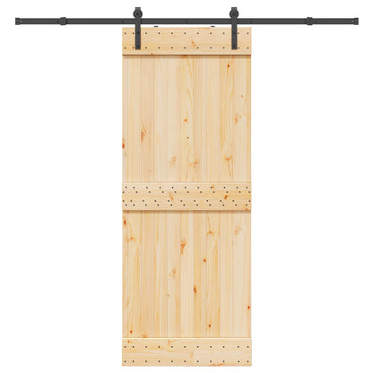 vidaXL Sliding Door NARVIK Natural and Black 80 x 210 cm (213.5 cm)