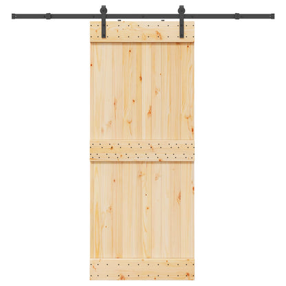vidaXL Sliding Door NARVIK Natural and Black 85 x 210 cm (213.5 cm)