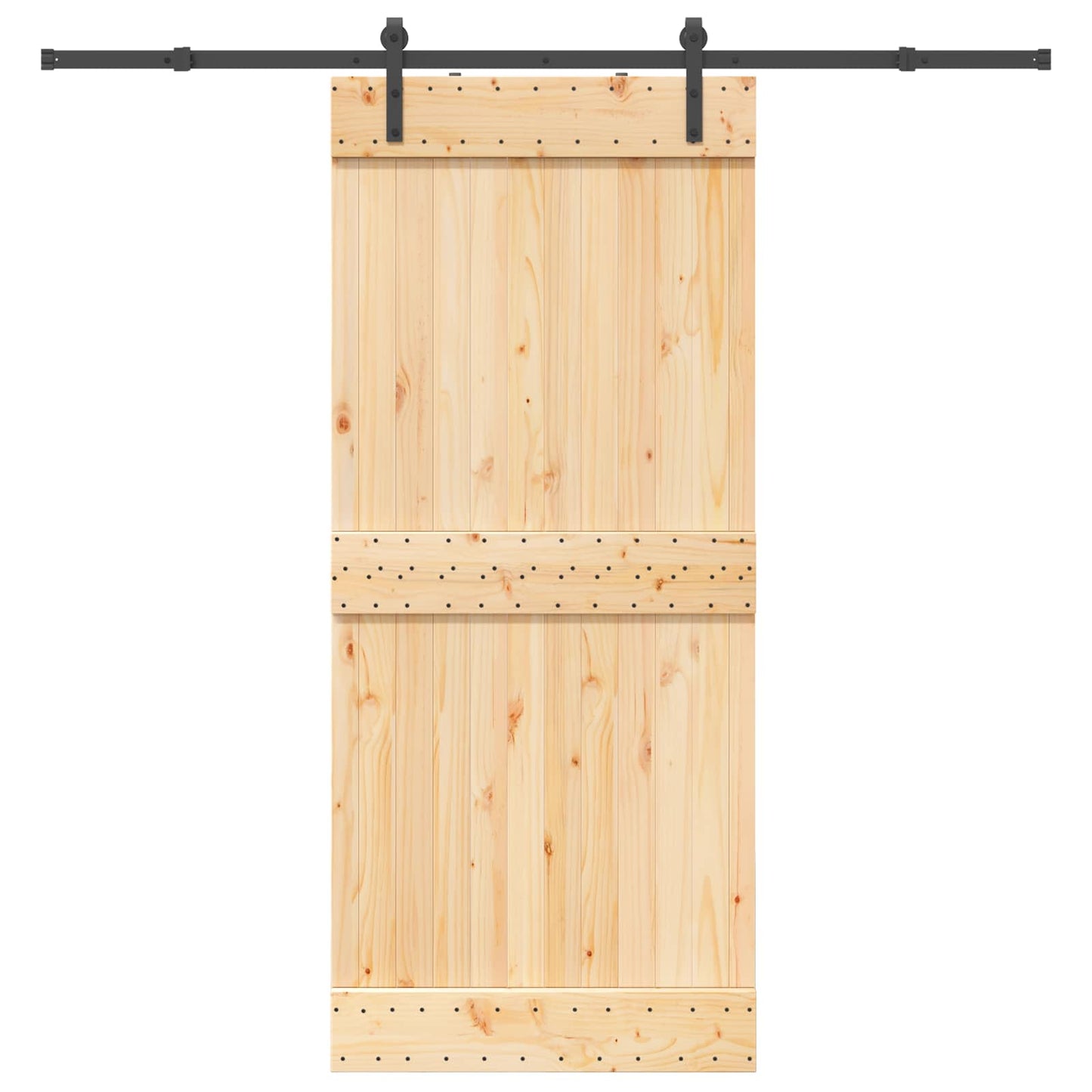 vidaXL Sliding Door NARVIK Natural and Black
