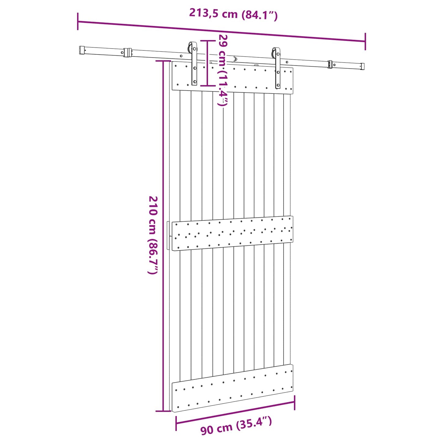 vidaXL Sliding Door NARVIK Natural and Black