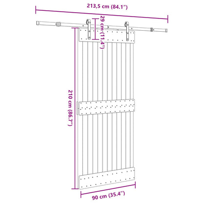 vidaXL Sliding Door NARVIK Natural and Black