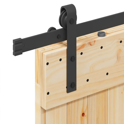 vidaXL Sliding Door NARVIK Natural and Black 95 x 210 cm (213.5 cm)