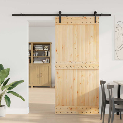 vidaXL Sliding Door NARVIK Natural and Black 95 x 210 cm (213.5 cm)
