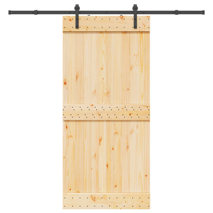vidaXL Sliding Door NARVIK Natural and Black 95 x 210 cm (213.5 cm)