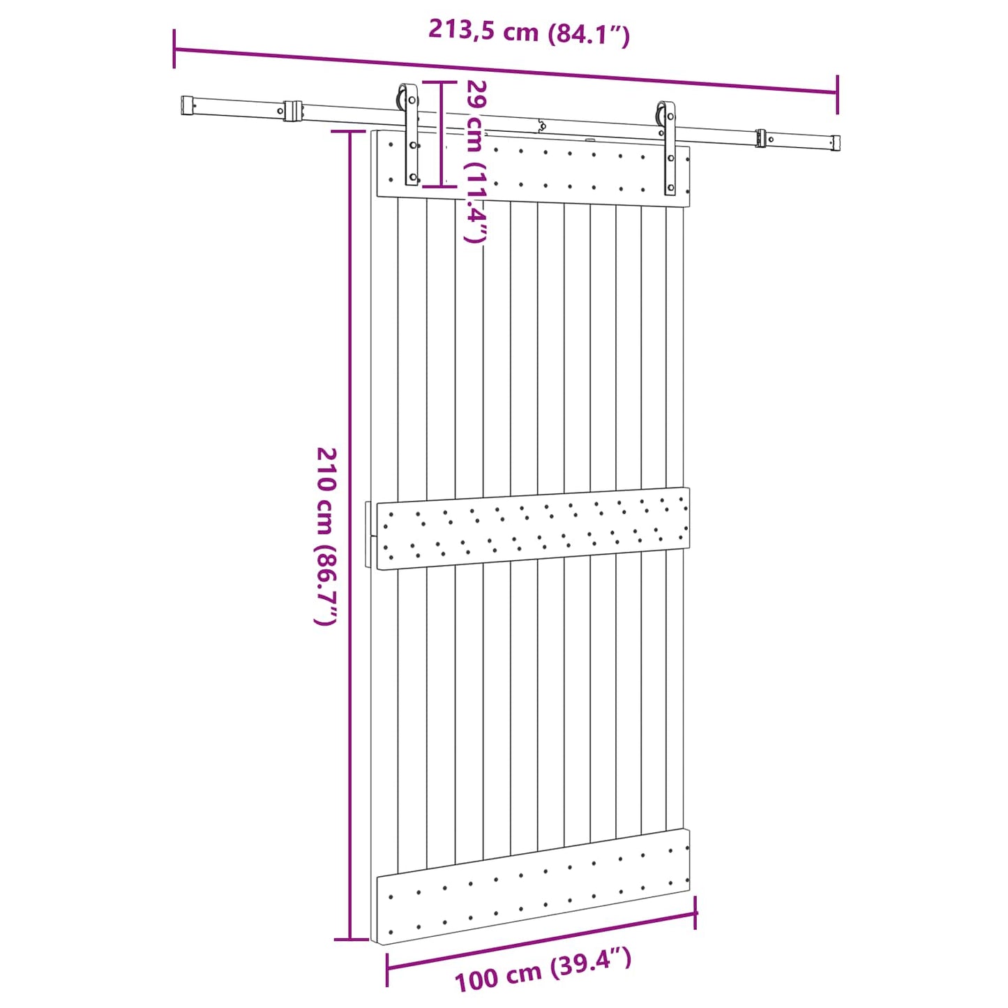 vidaXL Sliding Door NARVIK Natural and Black