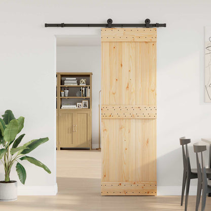 vidaXL Sliding Door NARVIK Natural and Black 70 x 210 cm (152.5 cm)