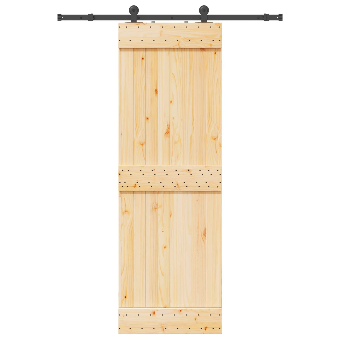 vidaXL Sliding Door NARVIK Natural and Black 70 x 210 cm (152.5 cm)