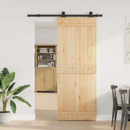 vidaXL Sliding Door NARVIK Natural and Black 80 x 210 cm (152.5 cm)
