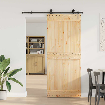 vidaXL Sliding Door NARVIK Natural and Black 85 x 210 cm (152.5 cm)