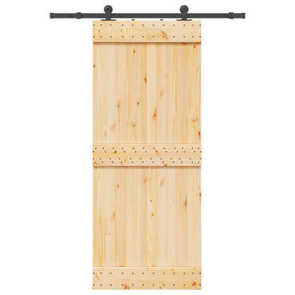 vidaXL Sliding Door NARVIK Natural and Black 85 x 210 cm (152.5 cm)