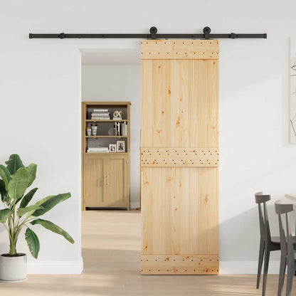 vidaXL Sliding Door NARVIK Natural and Black 70 x 210 cm (213.5 cm)