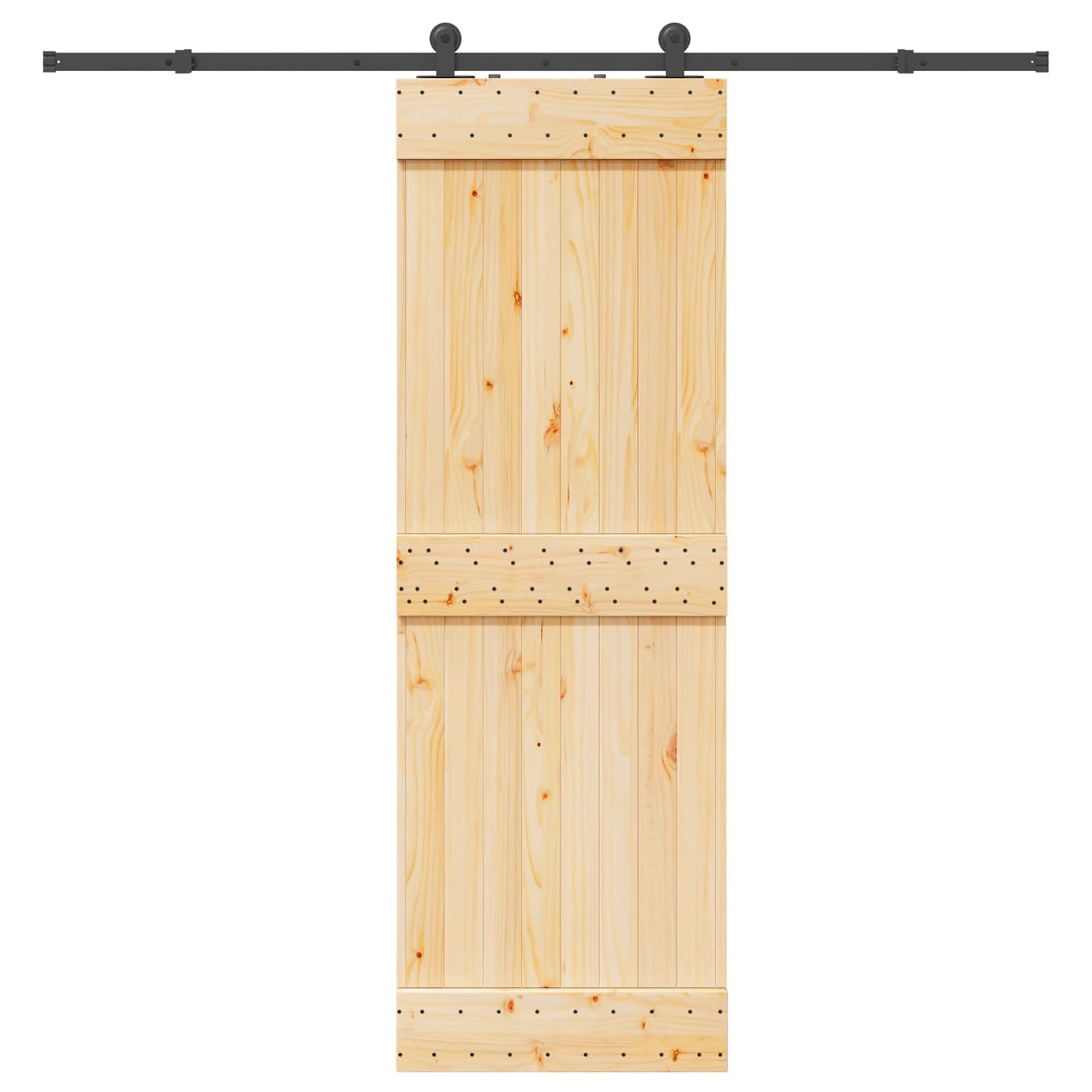 vidaXL Sliding Door NARVIK Natural and Black 70 x 210 cm (213.5 cm)