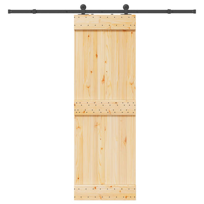 vidaXL Sliding Door NARVIK Natural and Black 70 x 210 cm (213.5 cm)
