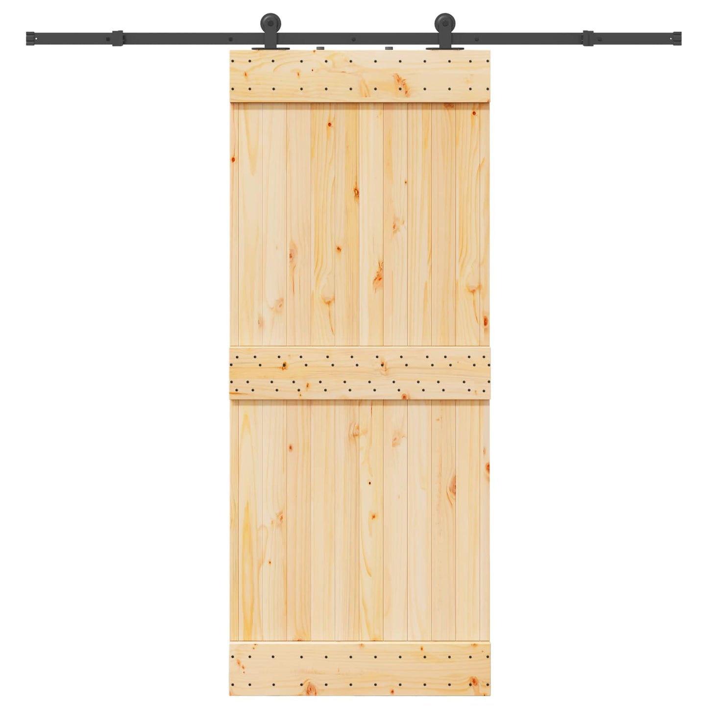 vidaXL Sliding Door NARVIK 85 x 210 cm (213.5 cm) Natural and Black