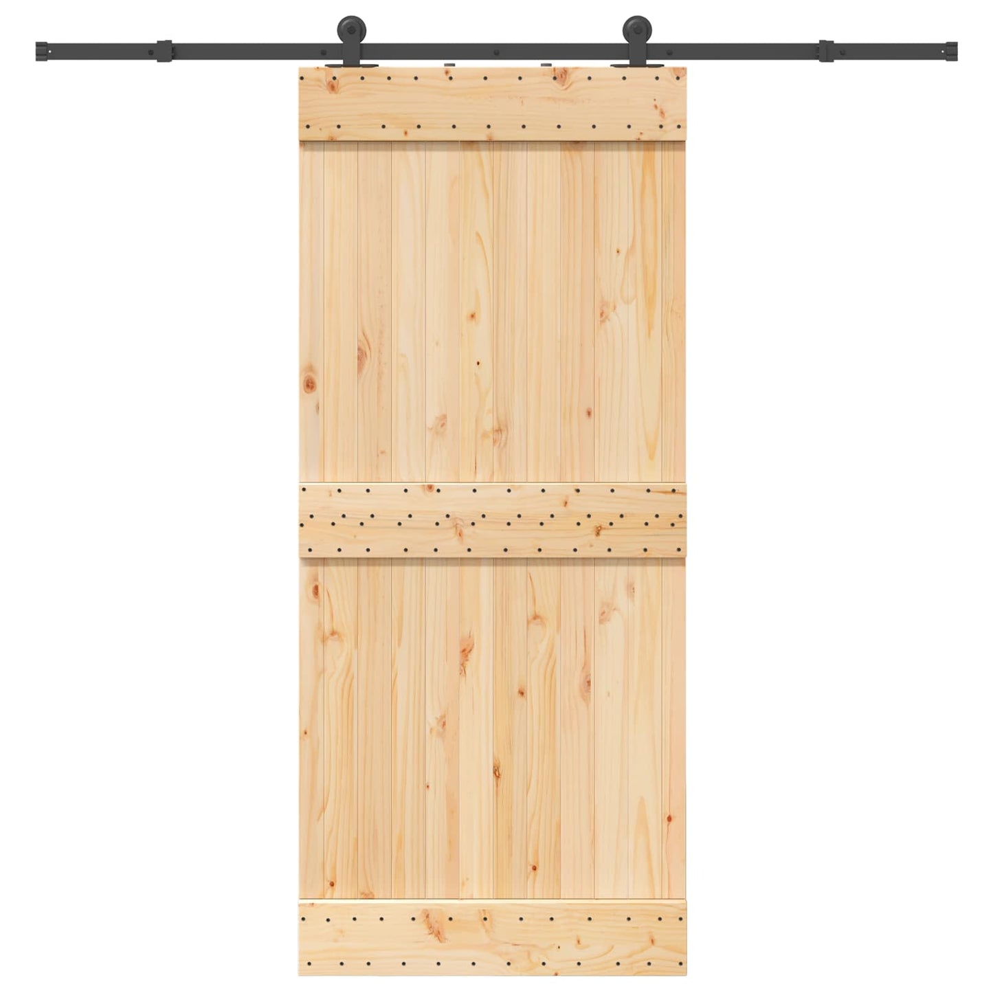 vidaXL Sliding Door NARVIK Natural and Black