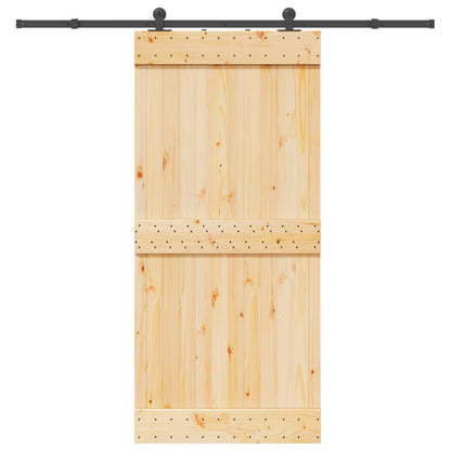 vidaXL Sliding Door NARVIK Natural and Black 95 x 210 cm (213.5 cm)