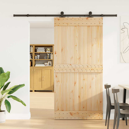 vidaXL Sliding Door NARVIK Natural and Black