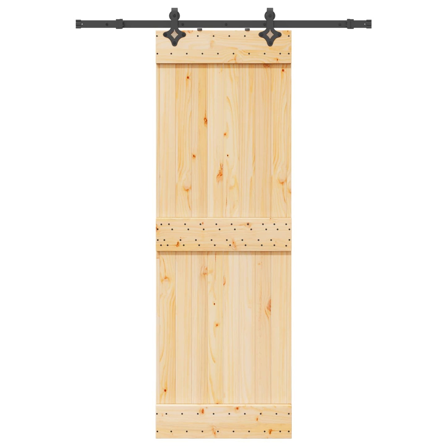 vidaXL Sliding Door NARVIK Natural and Black 70 x 210 cm (152.5 cm)