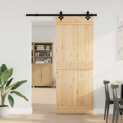 vidaXL Sliding Door NARVIK Natural and Black 80 x 210 cm (152.5 cm)