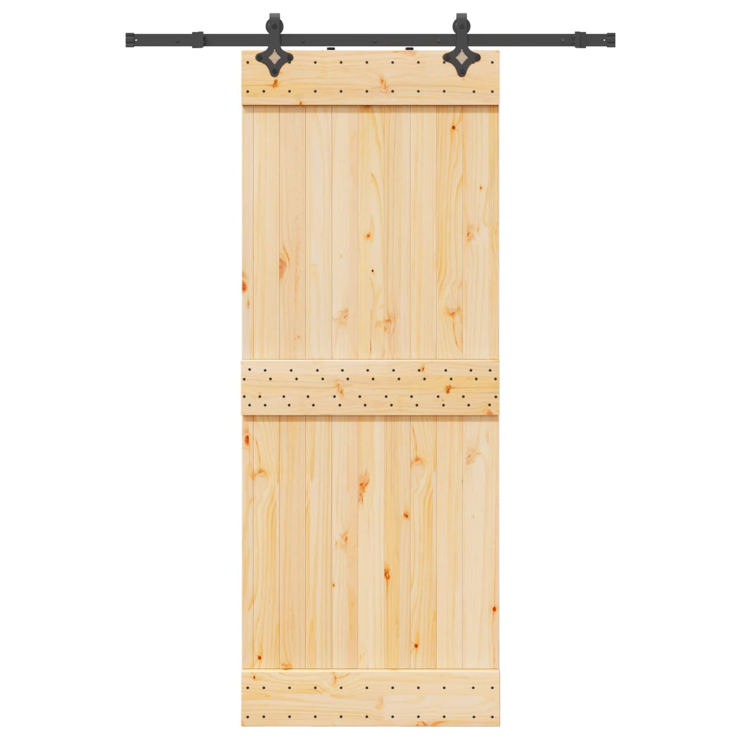vidaXL Sliding Door NARVIK Natural and Black 80 x 210 cm (152.5 cm)