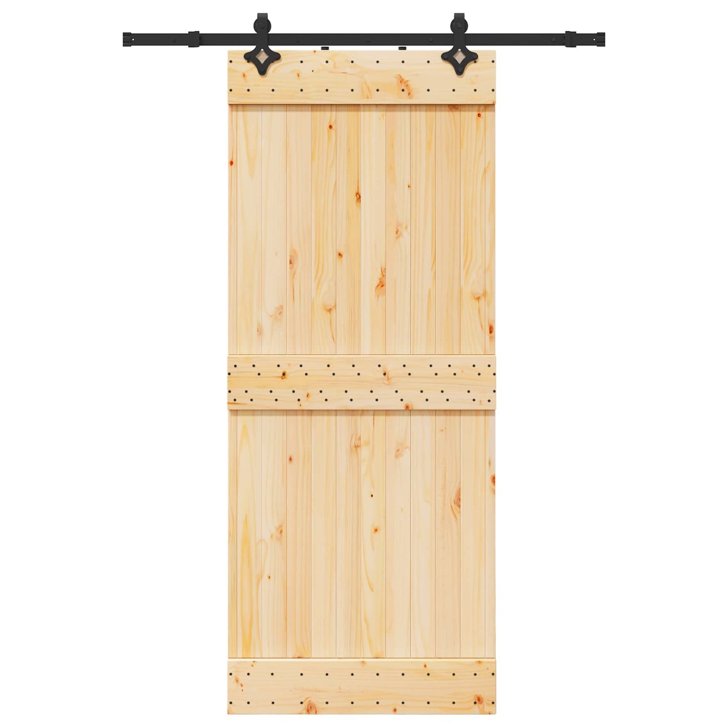 vidaXL Sliding Door NARVIK Natural and Black 85 x 210 cm (152.5 cm)