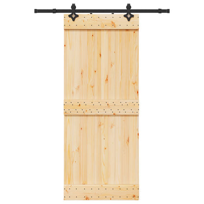 vidaXL Sliding Door NARVIK Natural and Black 85 x 210 cm (152.5 cm)