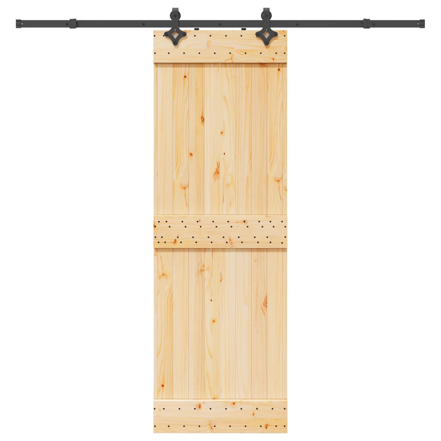 vidaXL Sliding Door NARVIK Natural and Black 70 x 210 cm (213.5 cm)