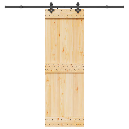 vidaXL Sliding Door NARVIK Natural and Black 70 x 210 cm (213.5 cm)