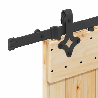 vidaXL Sliding Door NARVIK Natural and Black 80 x 210 cm (213.5 cm)