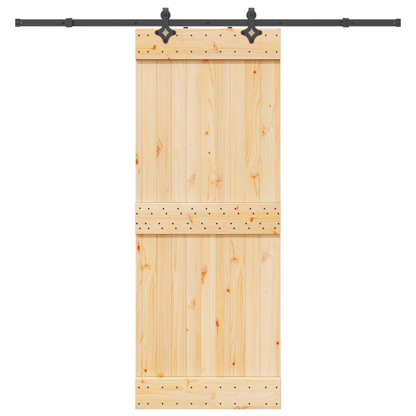 vidaXL Sliding Door NARVIK Natural and Black 80 x 210 cm (213.5 cm)