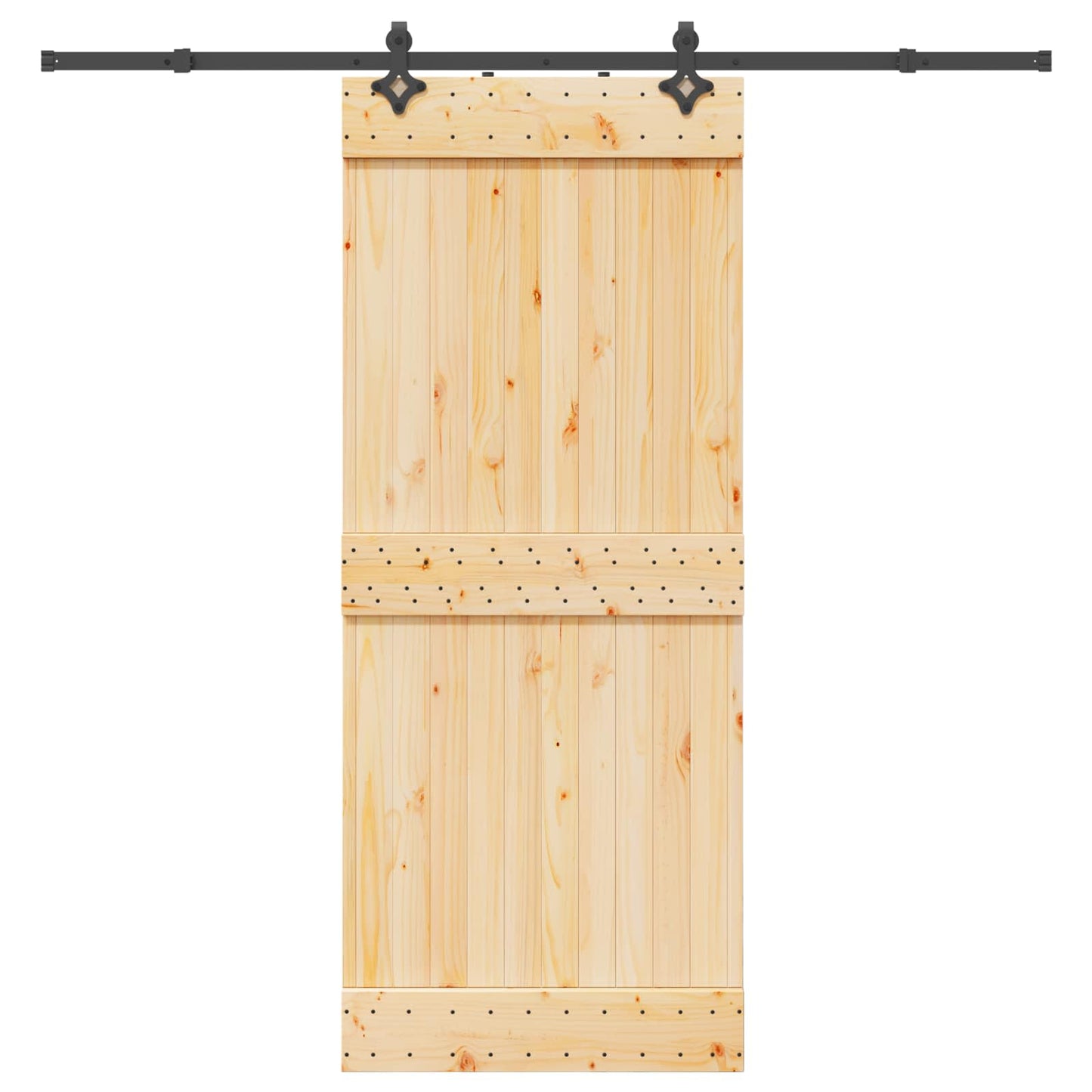 vidaXL Sliding Door NARVIK Natural and Black 85 x 210 cm (213.5 cm)